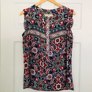 LOFT ruffle cap sleeve blouse